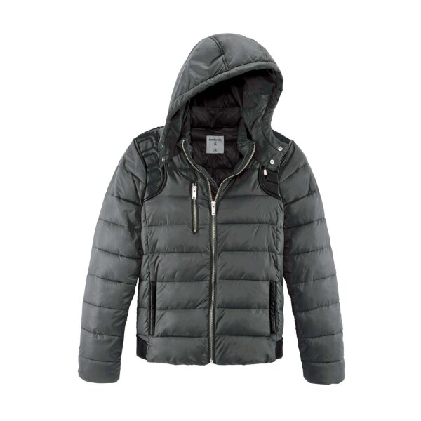 Marken-Steppjacke, grau-schwarz