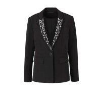 Stretch blazer with beads, black