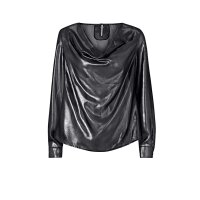 Blouse, black-silver