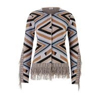 Cardigan with fringes, multicolour