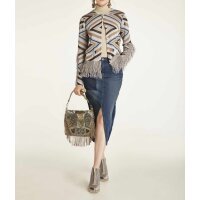 Strickjacke m. Fransen, bunt