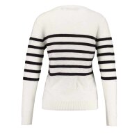 Marken-Streifenpullover, ecru-schwarz