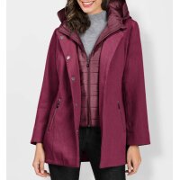 2-in-1-Wolljacke mit Westen-Einsatz, bordeaux
