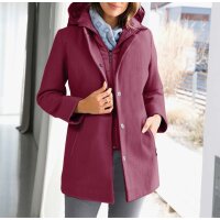2-in-1-Wolljacke mit Westen-Einsatz, bordeaux