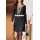 Designer-Strickkleid m. Cut-Outs, schwarz-ecru