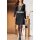 Designer-Strickkleid m. Cut-Outs, schwarz-ecru