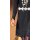 Designer-Strickkleid m. Cut-Outs, schwarz-ecru