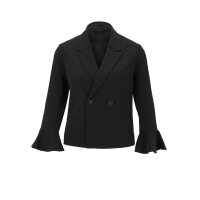 Blazer m. Volants, schwarz