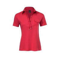 Polo shirt with lacing, red