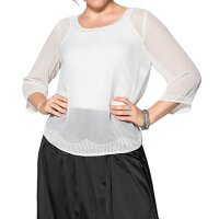Chiffon-Tunika m Perlen, ecru