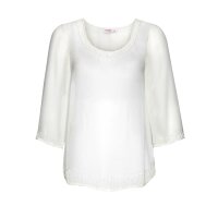 Chiffon-Tunika m Perlen, ecru