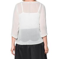 Chiffon-Tunika m Perlen, ecru