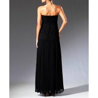 Corsagen-Abendkleid m. Seide, grau-schwarz
