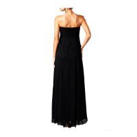 Corsagen-Abendkleid m. Seide, grau-schwarz