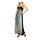 Corsagen-Abendkleid m. Seide, grau-schwarz