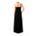 Corsagen-Abendkleid m. Seide, grau-schwarz