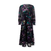 Chiffon dress, black-plum