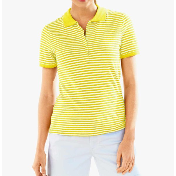 Polo shirt, yellow-white