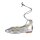 Leather pumps, silver coloured