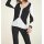 Rib knit sweater, black-white