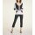 Rib knit sweater, black-white