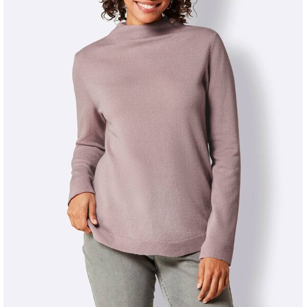 Kaschmirpullover mit Kelchkragen, mauve