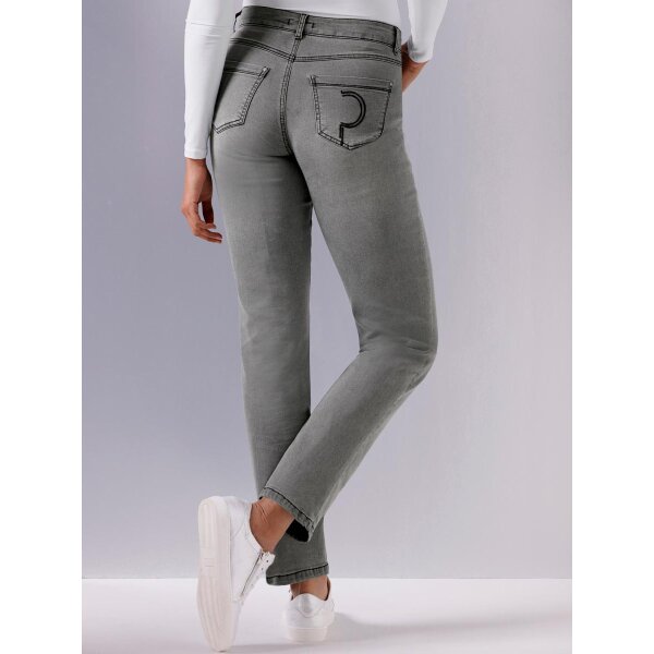 Four pocket style thermal jeans, grey denim