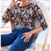 Druck-Pullover, schwarz-bunt