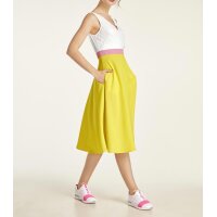 Chiffon dress, yellow-offwhite