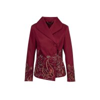 Blazer m. Stickereien, dunkelrot-gemustert