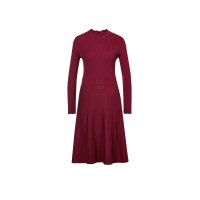 Strickkleid mit Stehkragen, dunkelrot
