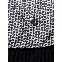 Lyocell print blouse with ruffles, ecru-black