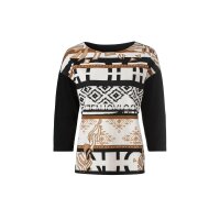 3/4-Arm-Shirt m. Ethnoprint, camel-schwarz