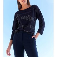 3/4-Arm-Shirt m. Glitzersteinchen-Schriftzug, marine