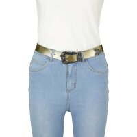 Leather belt, gold coloured