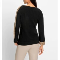 Pullover m. Schriftzug u. Glitzersteinchen, schwarz