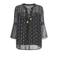 Druckbluse, schwarz-weiß