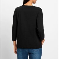 Rundhalsshirt m. Glitzersteinchen-Schriftzug, schwarz