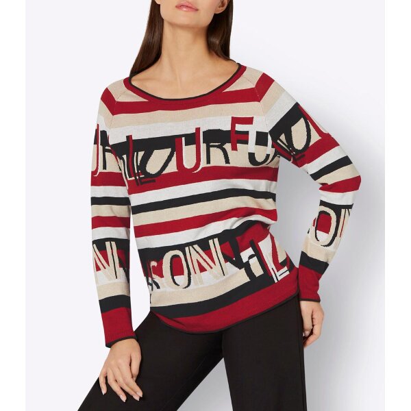 Jacquard sweater, red-black-pattern