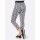 Jacquard-Jersey-Schlupfhose, schwarz-ecru