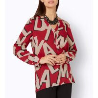 Druckbluse, rot-sand