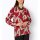 Druckbluse, rot-sand