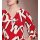 Druckbluse, rot-sand