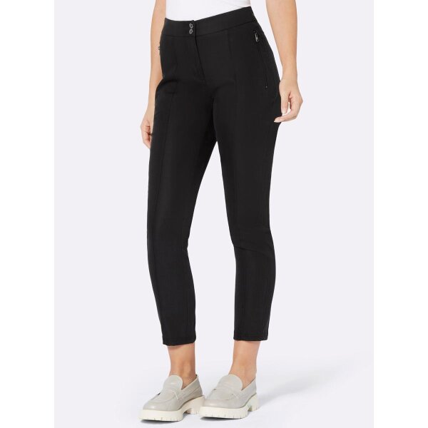 Lyocell trousers with writing on the waistband, black