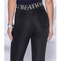 Lyocell trousers with writing on the waistband, black
