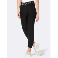Lyocell-Hose m.Jacquard-Schriftzug am Bund, schwarz