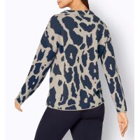 Jacquard-Pullover, dunkelblau-sand