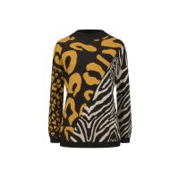 Jacquard sweater, black / ochre / pattern