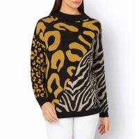 Jacquard sweater, black / ochre / pattern