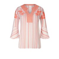 Tunika-Bluse m. Stickerei, weiß-melone